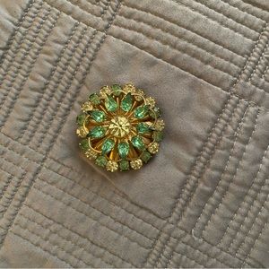 Golden Colored and Green Brooch